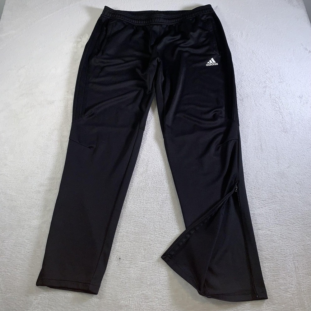Adidas Track Pants Mens XL Black Climacool Zip Leg Soccer Training‎ BK0350 Taper